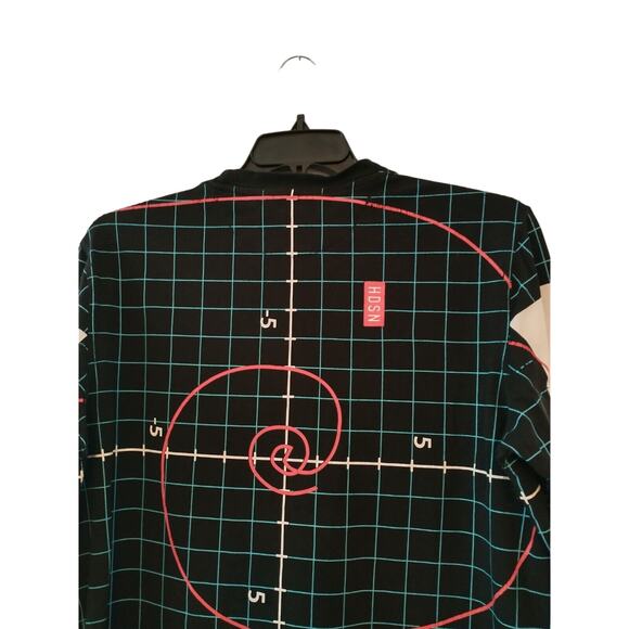 Hudson Outerwear Men's XL Shirt Black T-Shirt Grid Pattern Number Line Crewneck - Picture 8 of 16